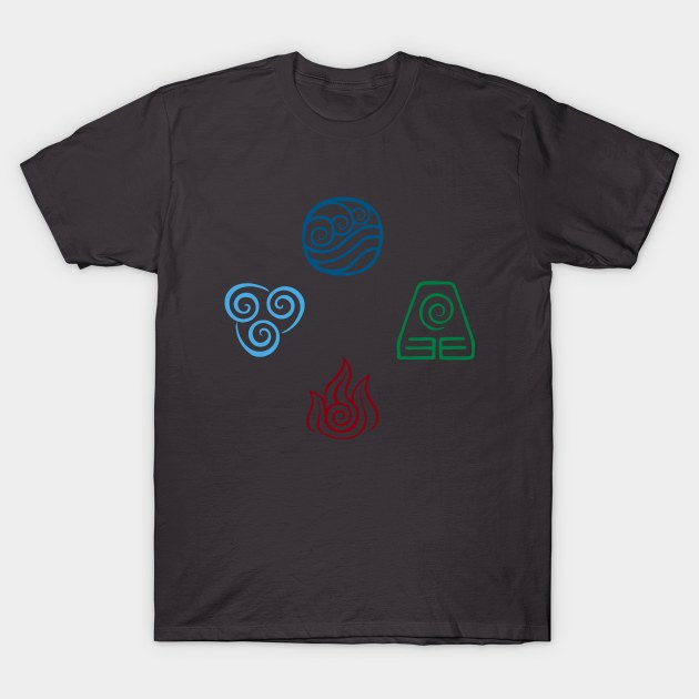 Avatar Four Elements Symbols T-Shirt by NAM Illustration